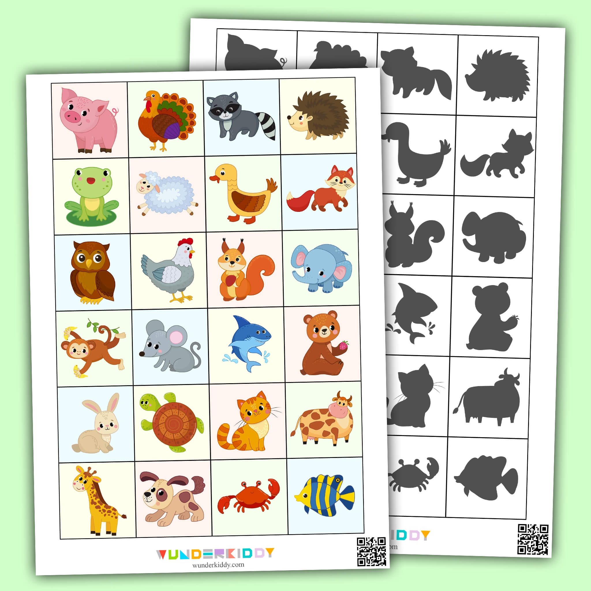 Printable Animal Shadows Matching Game For Toddlers Printable Animal Shadows Matching Game For Toddlers