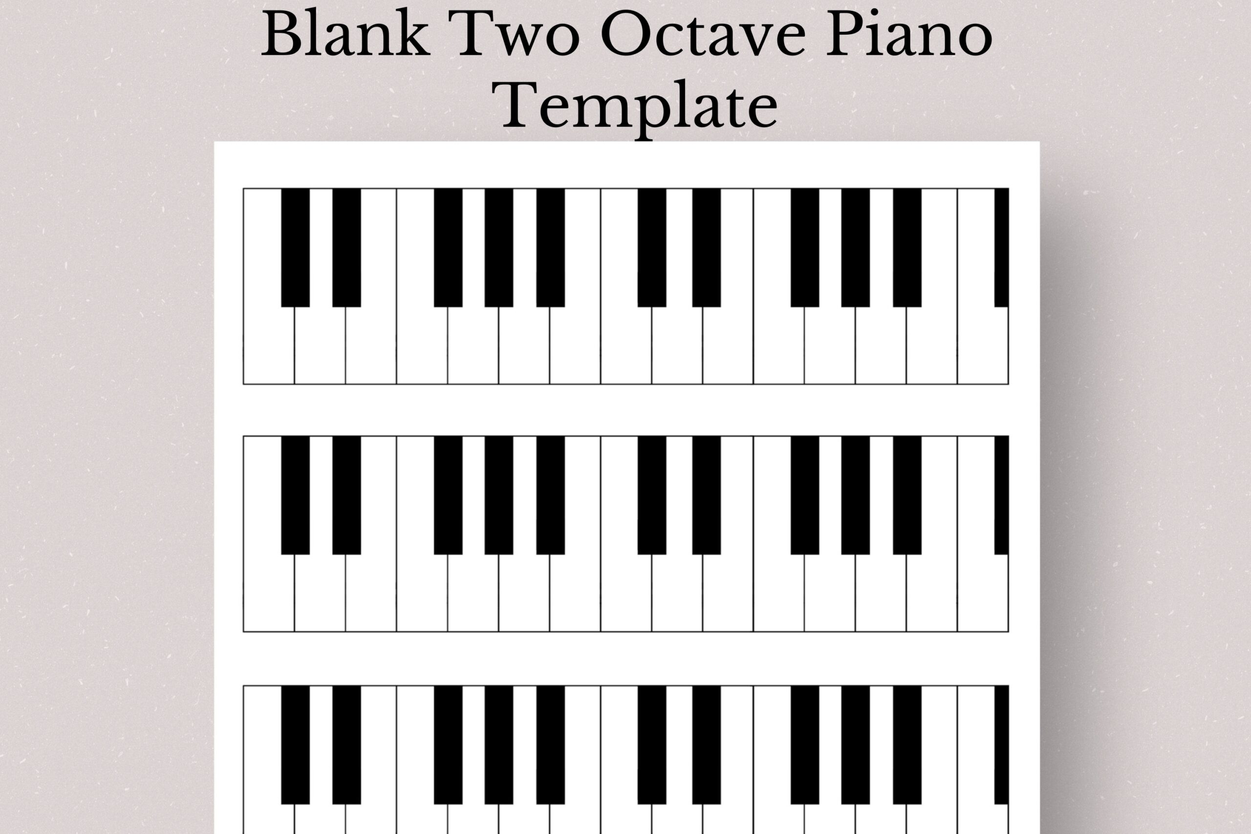 Printable Blank Two Octave Piano Template Blank Piano Paper 