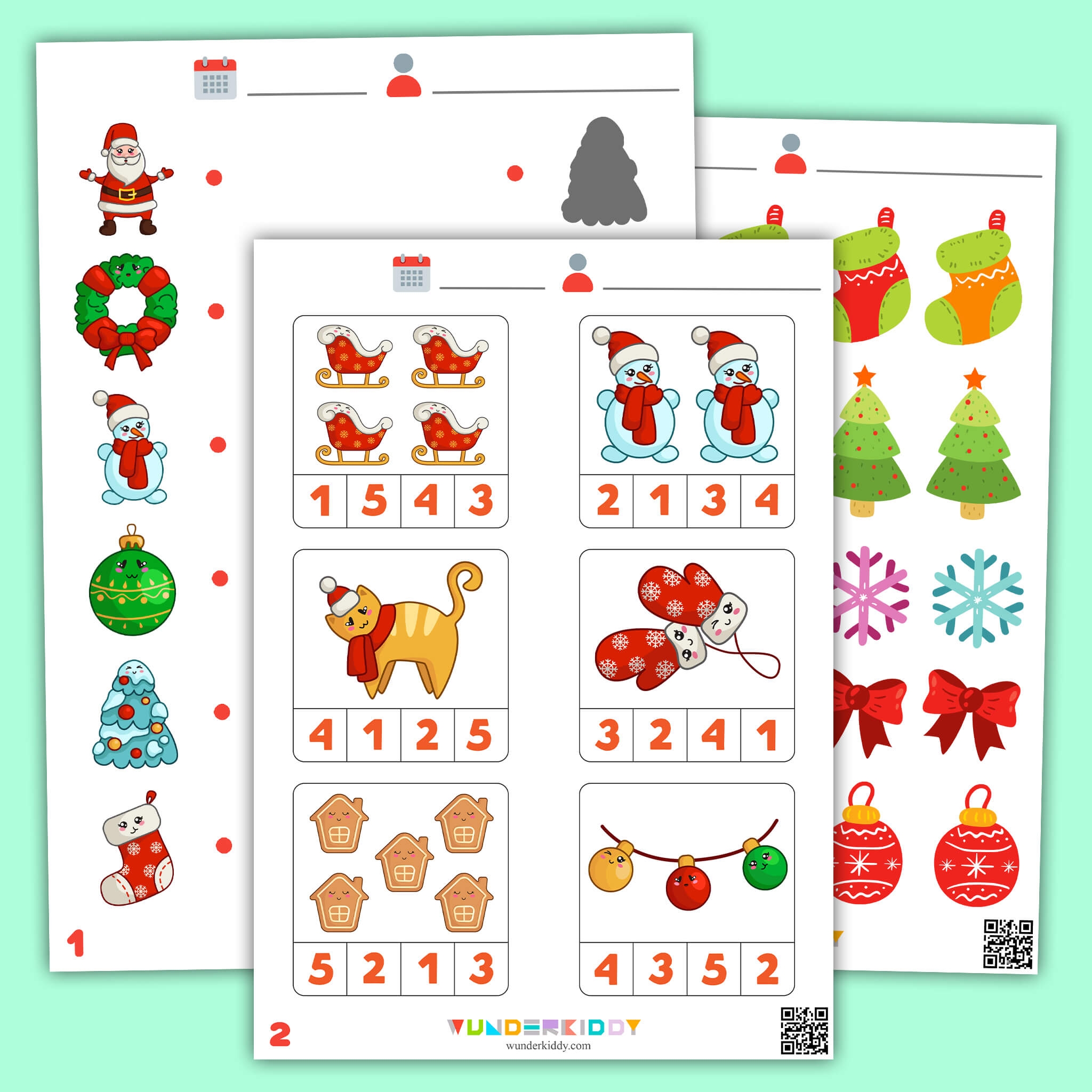 Printable Christmas Homework Preschool Worksheets