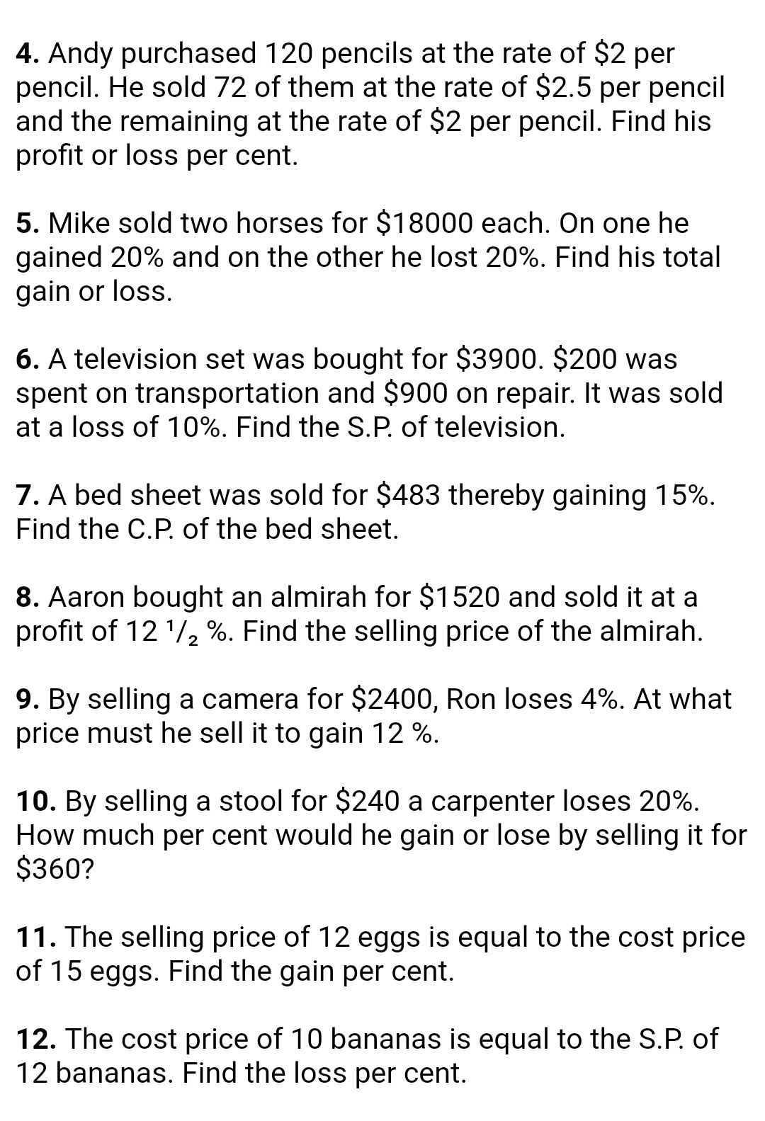 Free Printable Profit And Loss Worksheets