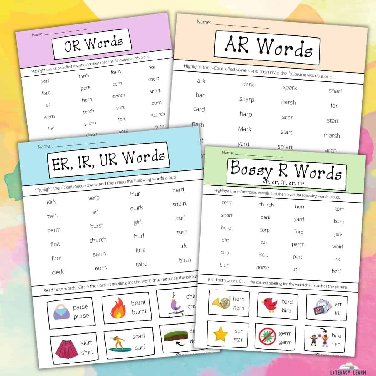 R Controlled Vowels Worksheets 4 Free Printables Literacy Learn R Controlled Vowels Worksheets 4 Free Printables Literacy Learn