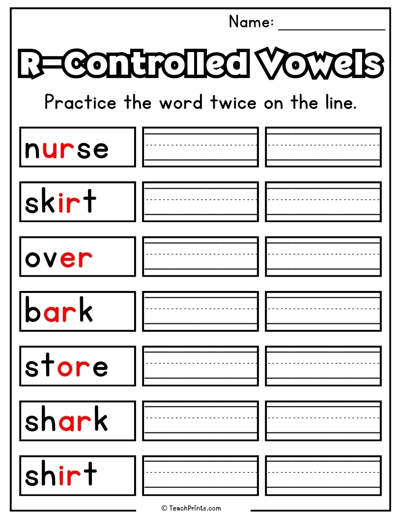 R Controlled Vowels Worksheets Bossy R Free PDF Printables R Controlled Vowels Worksheets Bossy R Free PDF Printables