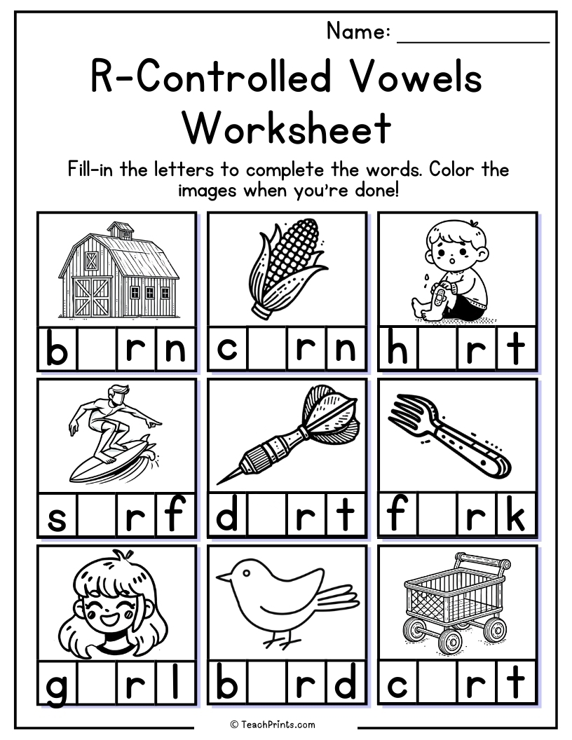 R Controlled Vowels Worksheets Bossy R Free PDF Printables R Controlled Vowels Worksheets Bossy R Free PDF Printables