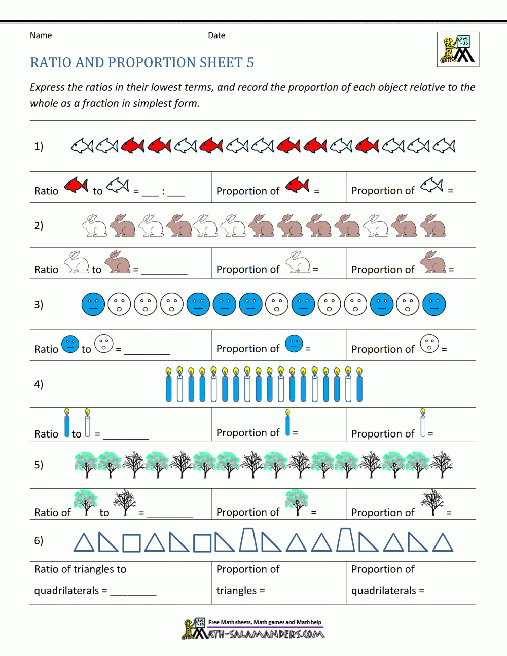Proportions Worksheets Free Printable