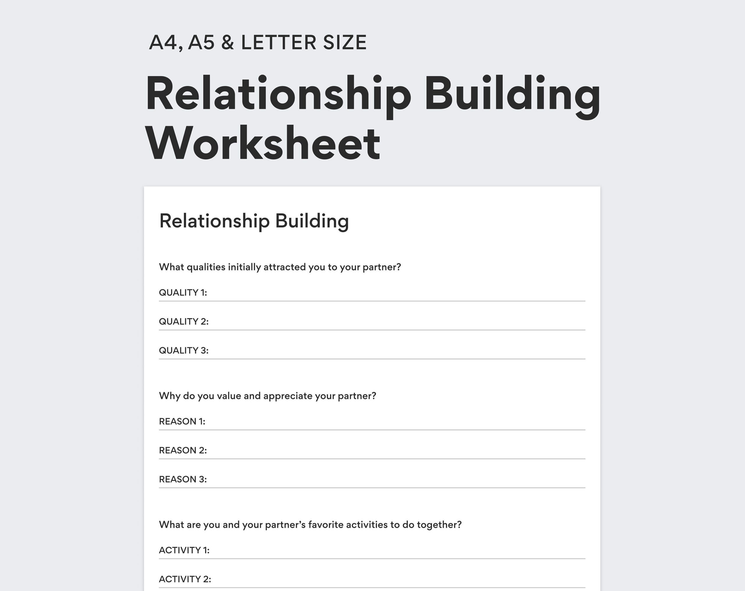 Free Printable Marriage Counseling Worksheets