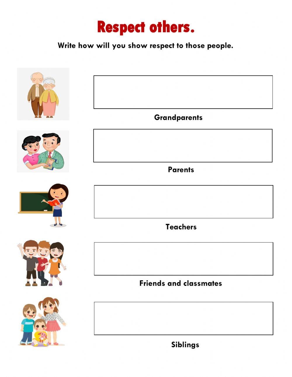 Free Printable Printable Respect Worksheets Free Printable Printable Respect Worksheets