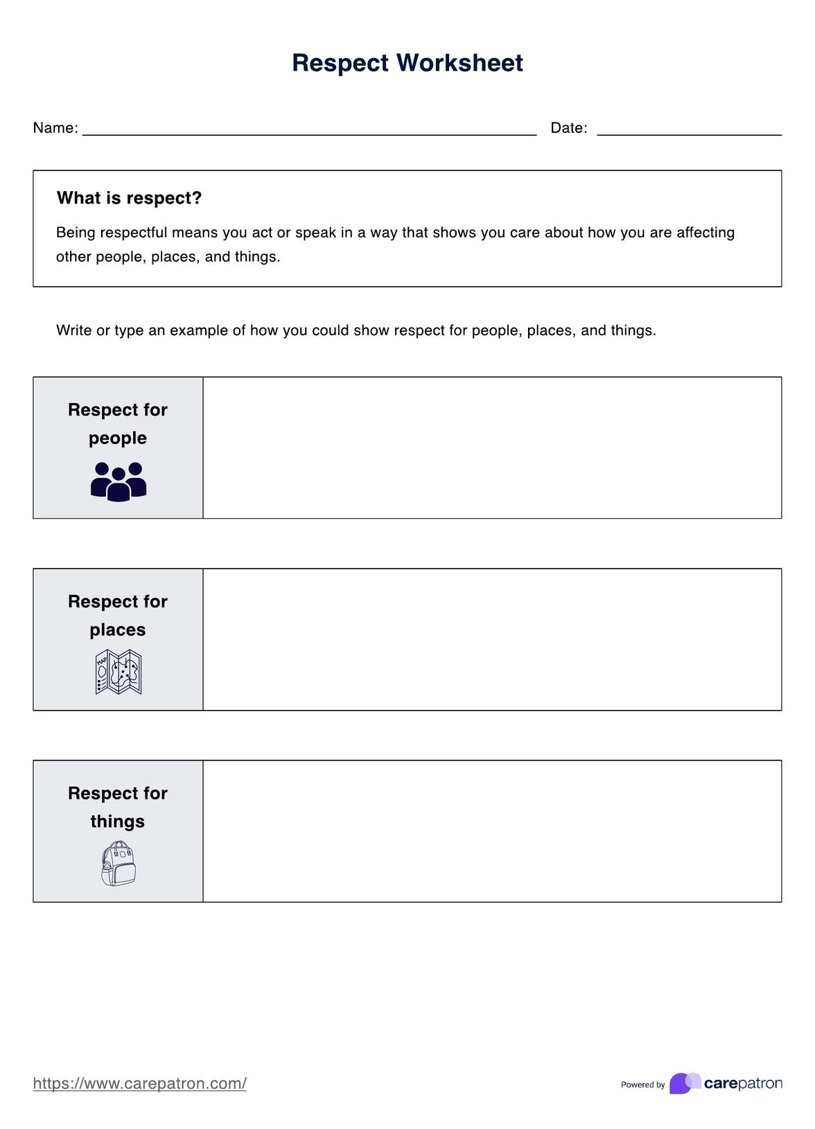 Respect Worksheet U0026 Example Free PDF Download Respect Worksheet U0026 Example Free PDF Download