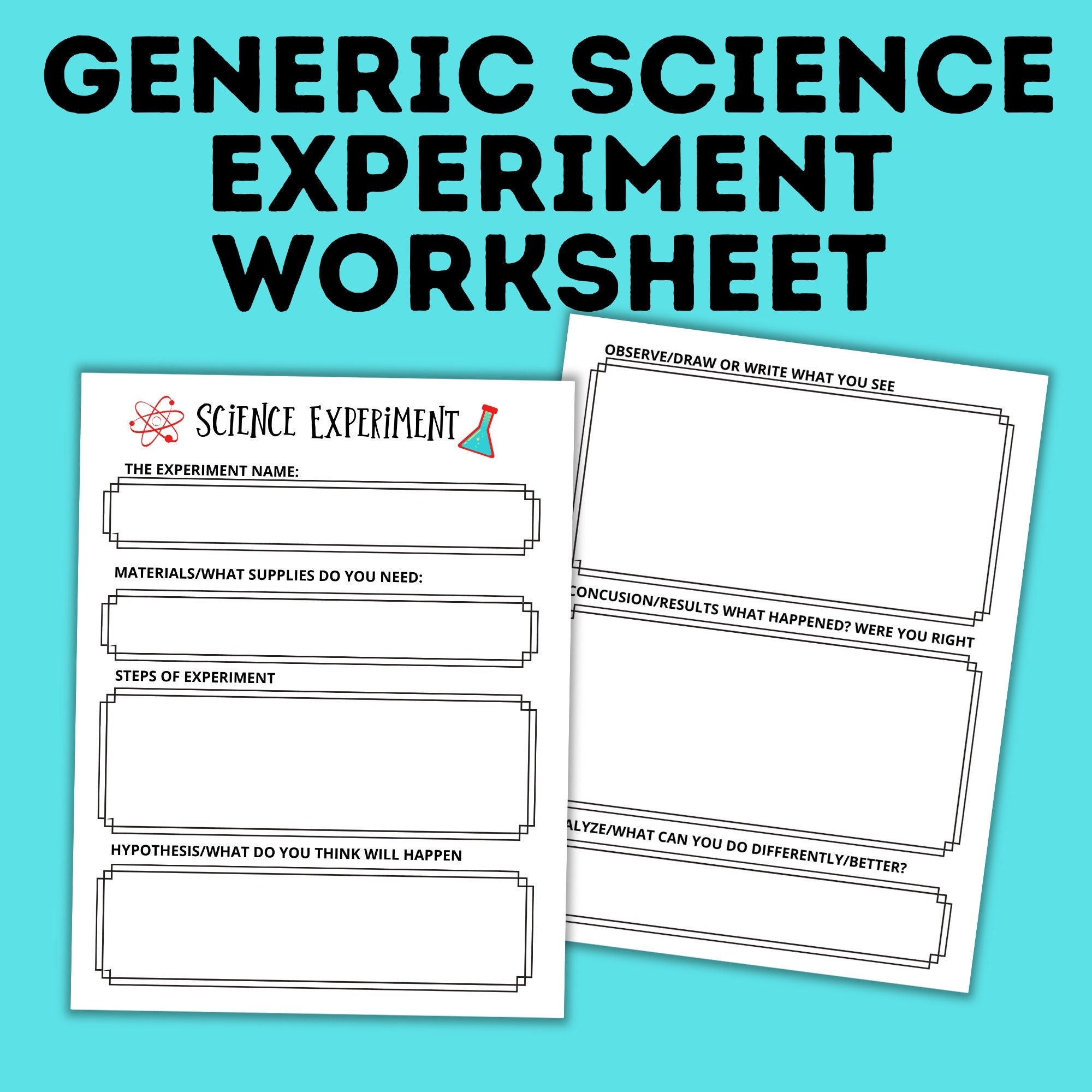 Science Worksheet Science Experiment Worksheet STEM Activity Science For Kids Science Activities Scientific Method Etsy UK