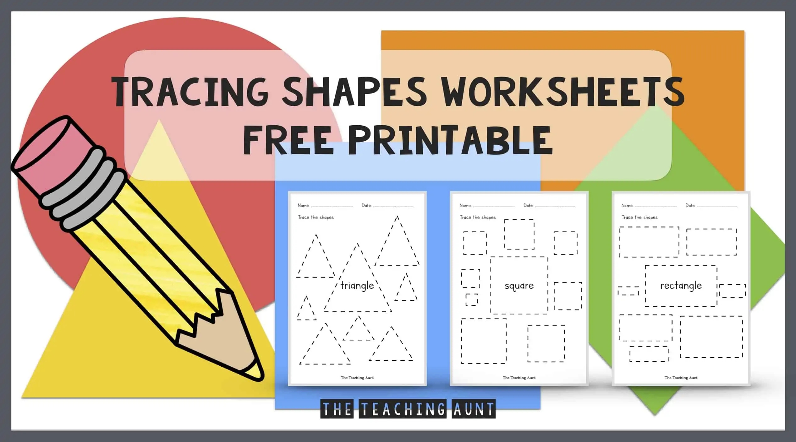 Shapes Tracing Worksheets Free Printable The Teaching Aunt Shapes Tracing Worksheets Free Printable The Teaching Aunt