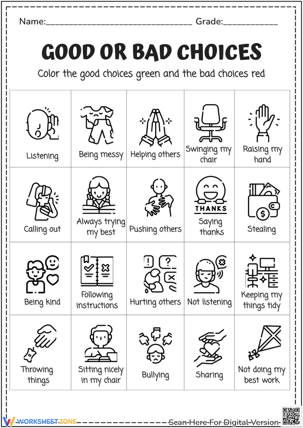 Free Printable Social Skills Worksheets
