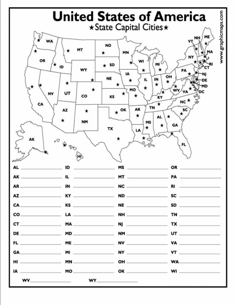 States And Capitals Worksheets Engaging Learning Resources For Geography Education