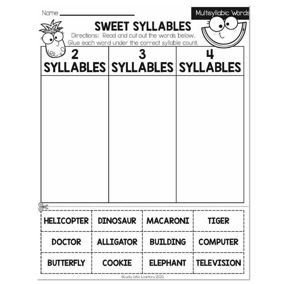 Free Printable Multisyllabic Words Worksheets Free Printable Multisyllabic Words Worksheets