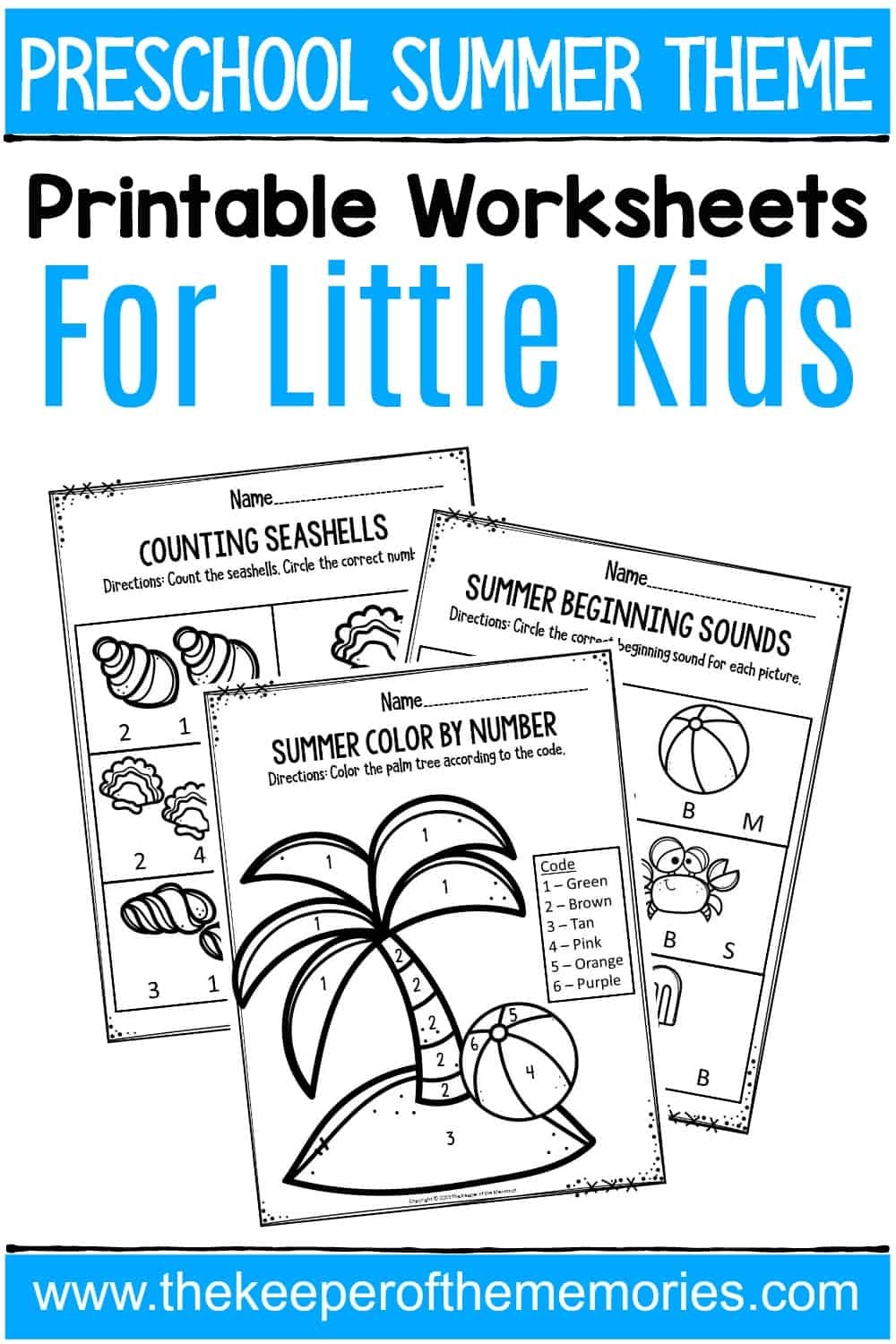 Summer Printable Preschool Worksheets The Keeper Of The Memories