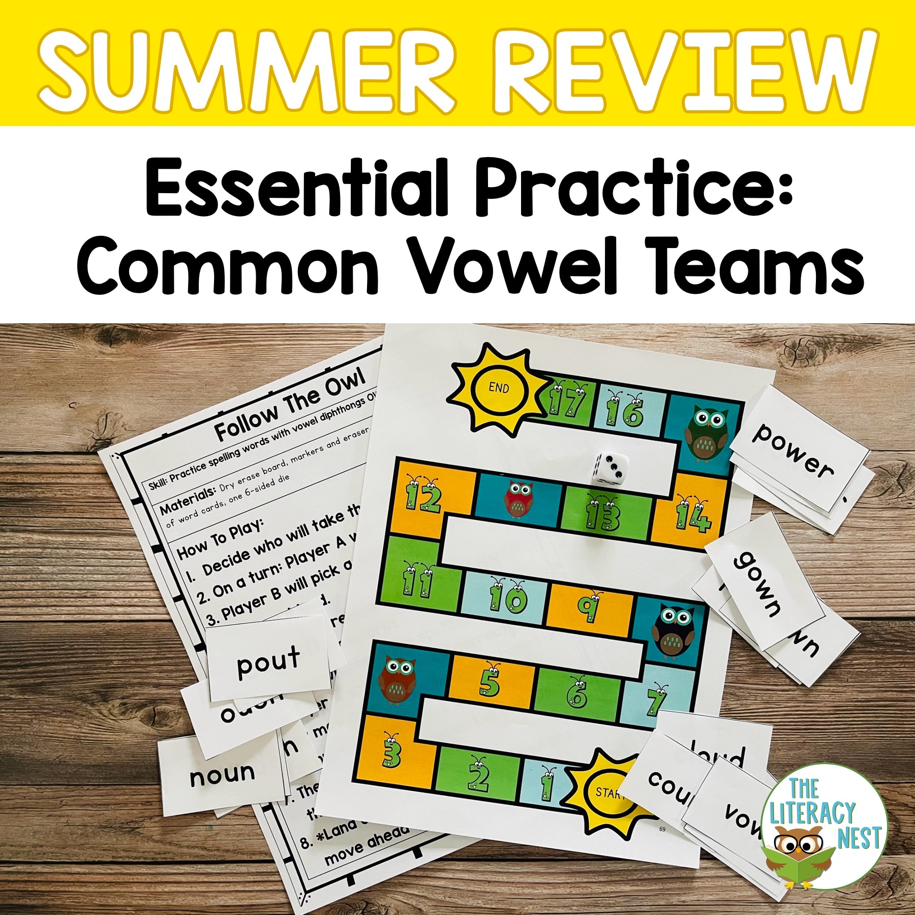 Summer Review Vowel Teams And Diphthongs Phonics Activities And Worksheets The Literacy Nest
