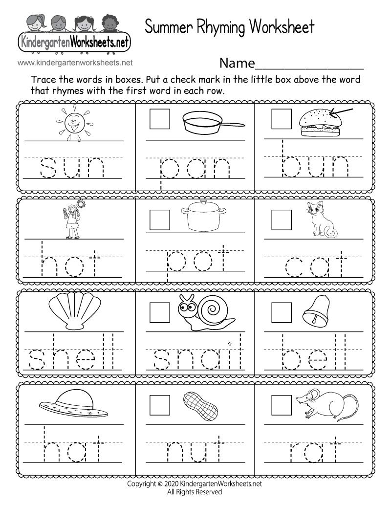 Free Summer Printable Worksheets K-2