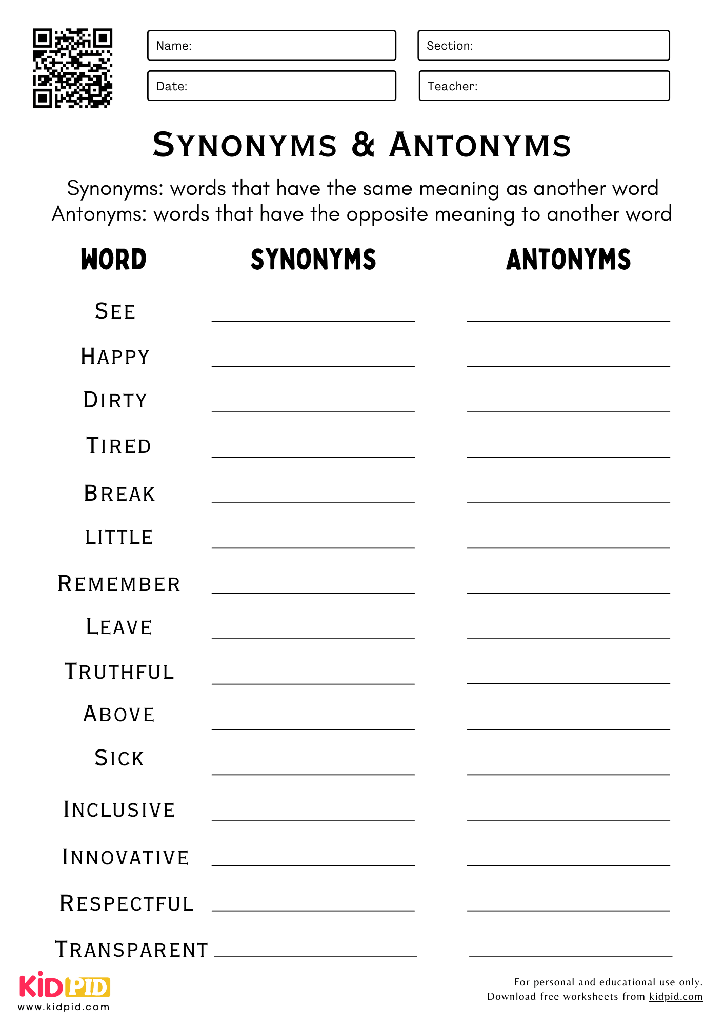 Grade 5 Free Printable Worksheets