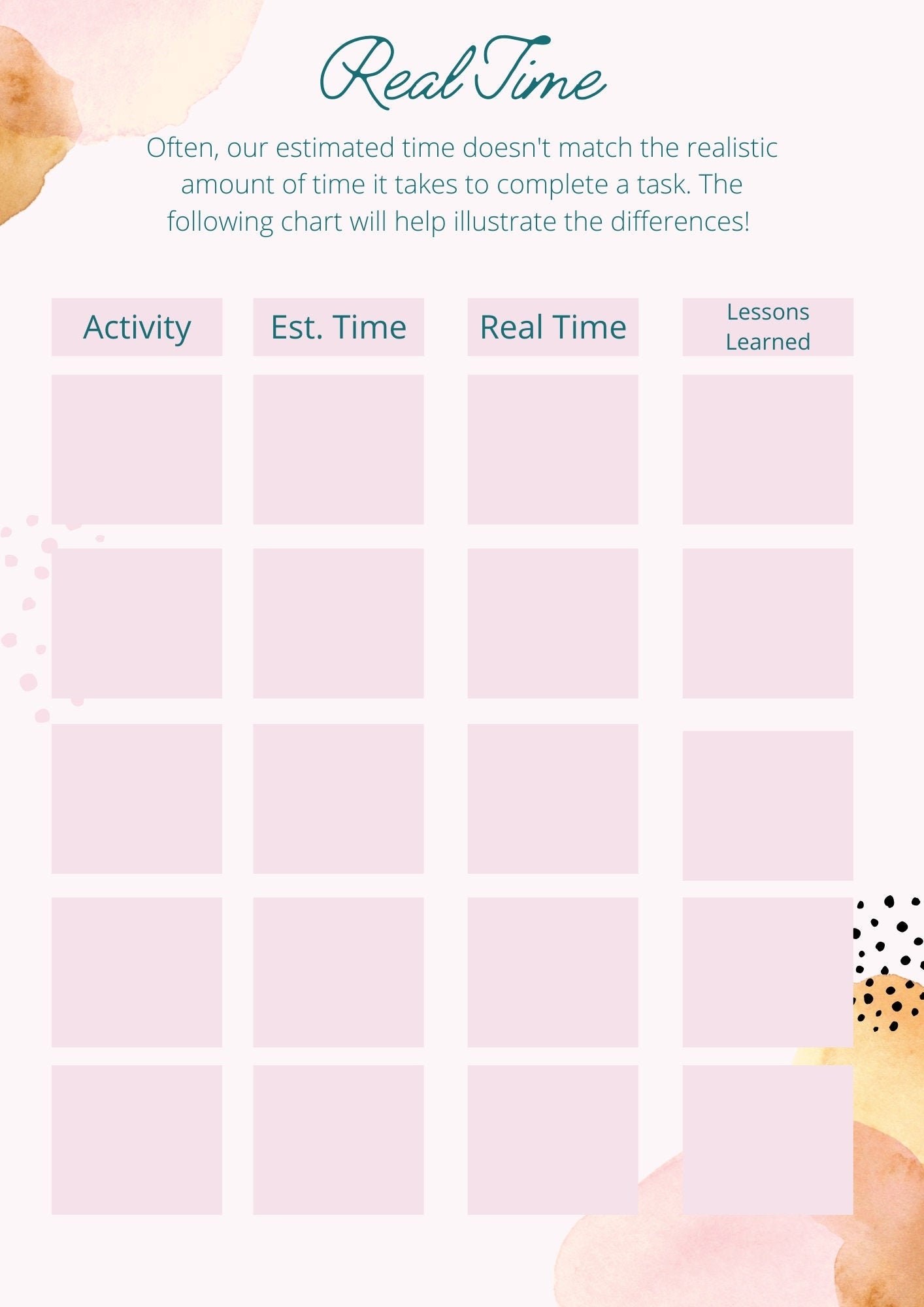 Free Printable Time Management Worksheet