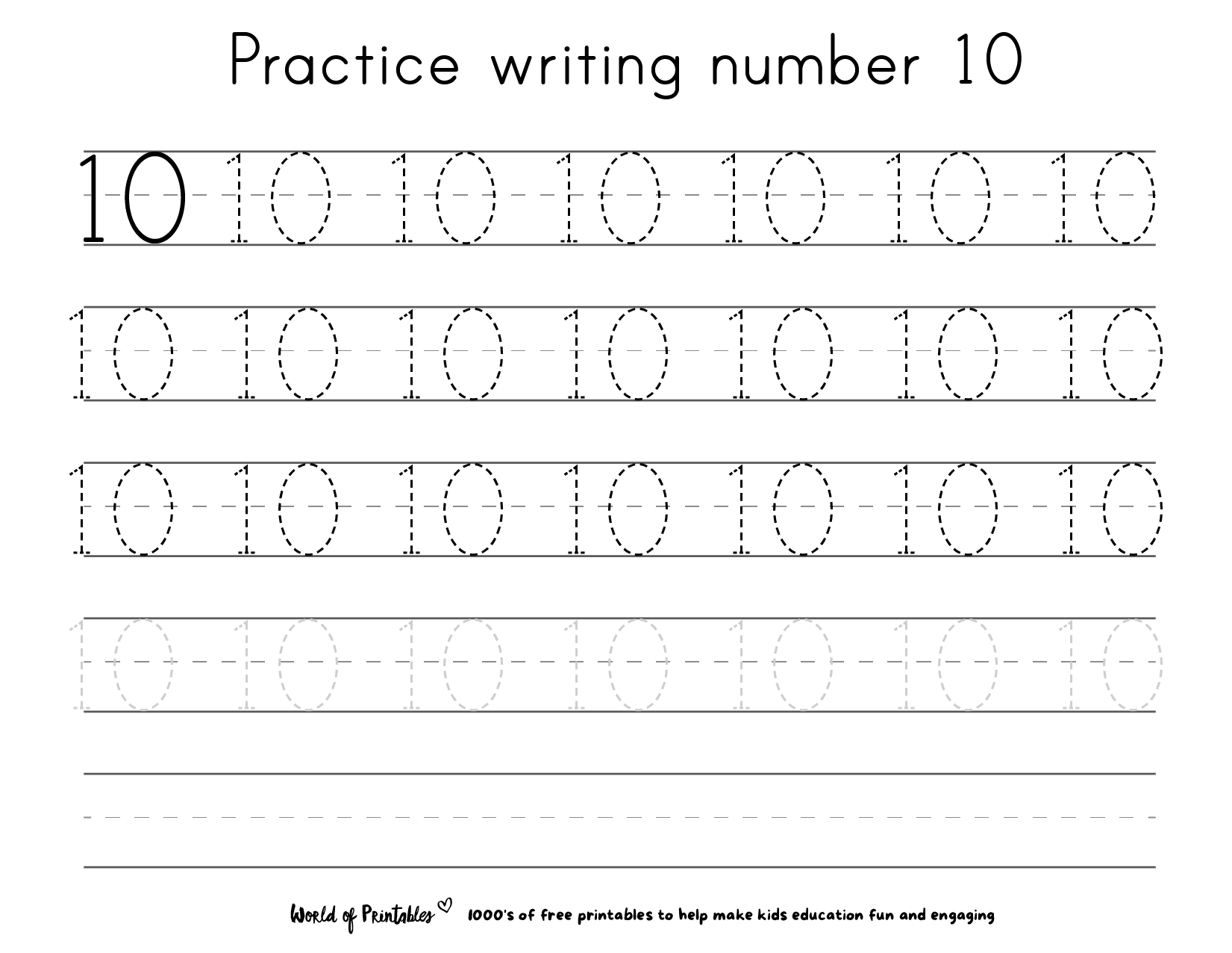 Free Printable Number 9 Tracing Worksheets