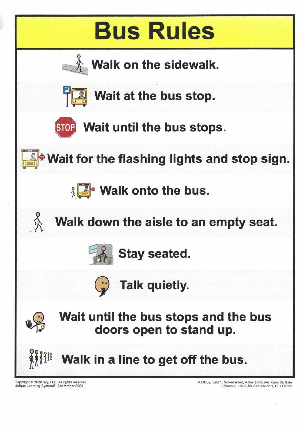 ULS Bus Safety Rules 9 28 20 Online Exercise For Live Worksheets Worksheets Library