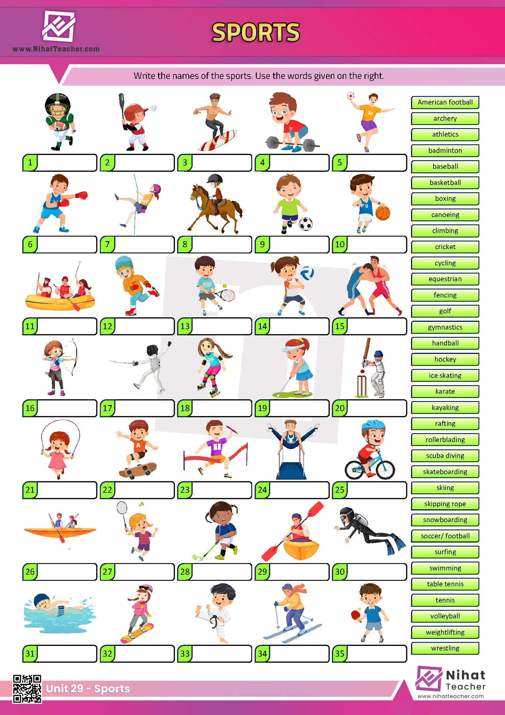 Unit 29 Sports Worksheet 1 Free English Learning And Teaching Resources Free PDF Worksheets And Multiple Choice Tests Unit 29 Sports Worksheet 1 Free English Learning And Teaching Resources Free PDF Worksheets And Multiple Choice Tests