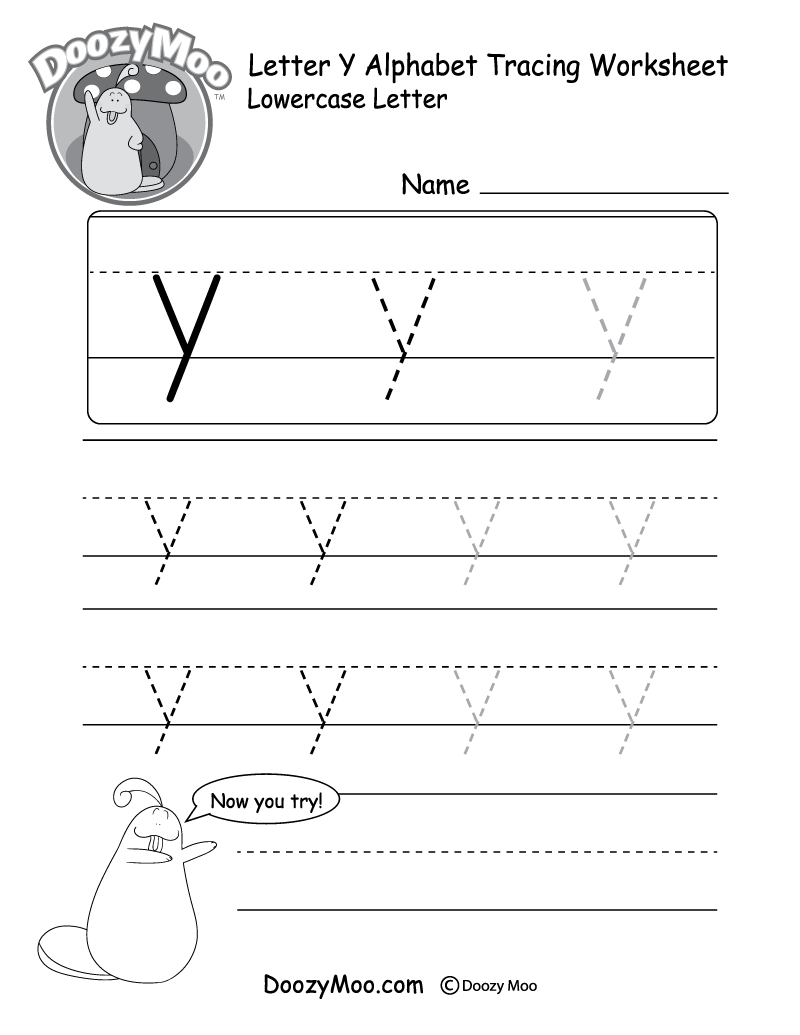 Uppercase Letter Y Tracing Worksheet Doozy Moo