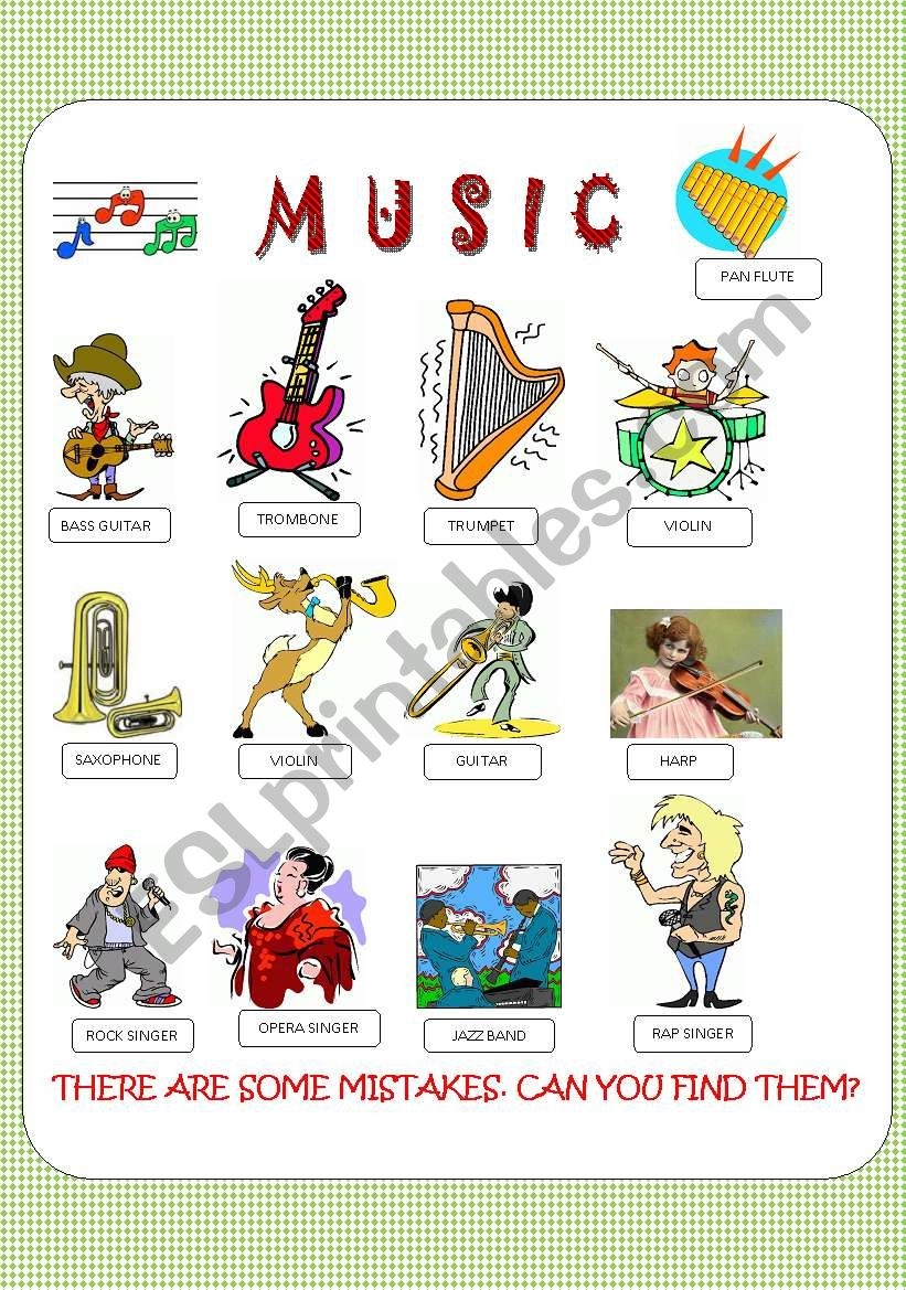 Free Printable Music Vocabulary Worksheets Pdf