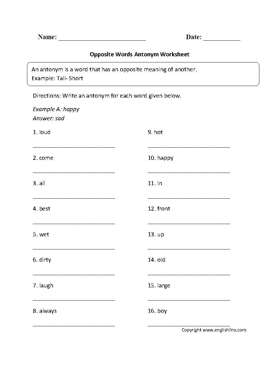 Vocabulary Worksheets Synonym And Antonym Worksheets Vocabulary Worksheets Synonym And Antonym Worksheets