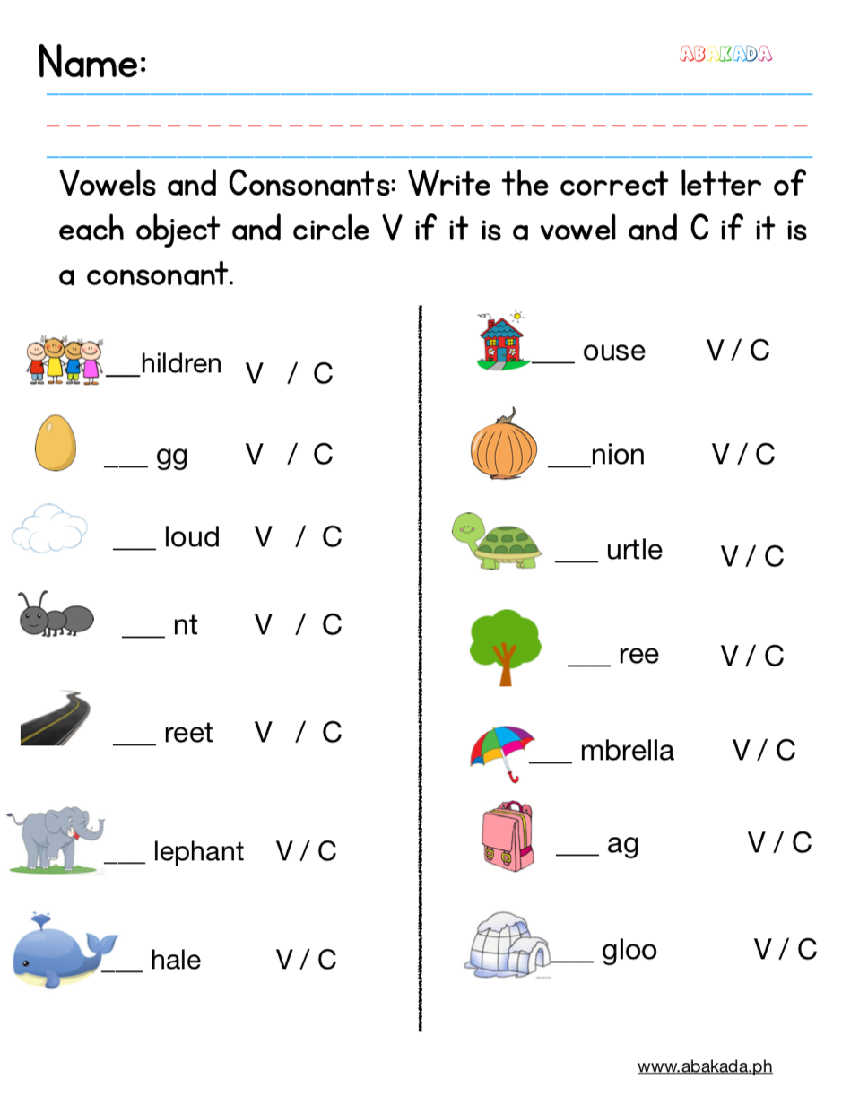 Free Printable Vowels And Consonants Worksheets Free Printable Vowels And Consonants Worksheets