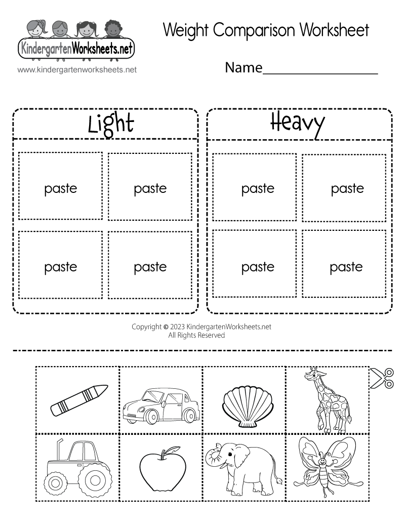 Weight Comparison Worksheet Free Printable Digital U0026 PDF Worksheets Library