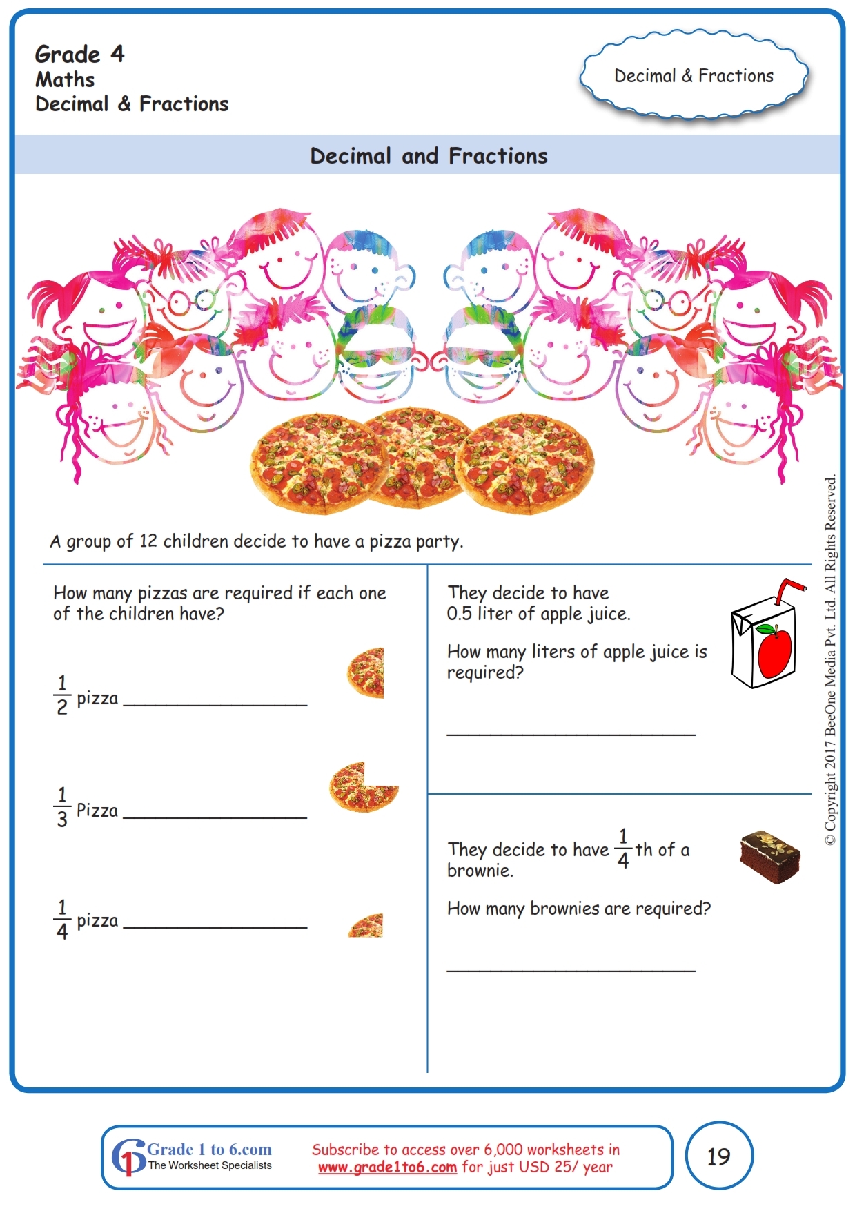 Free Printable Decimal Word Problem Worksheets