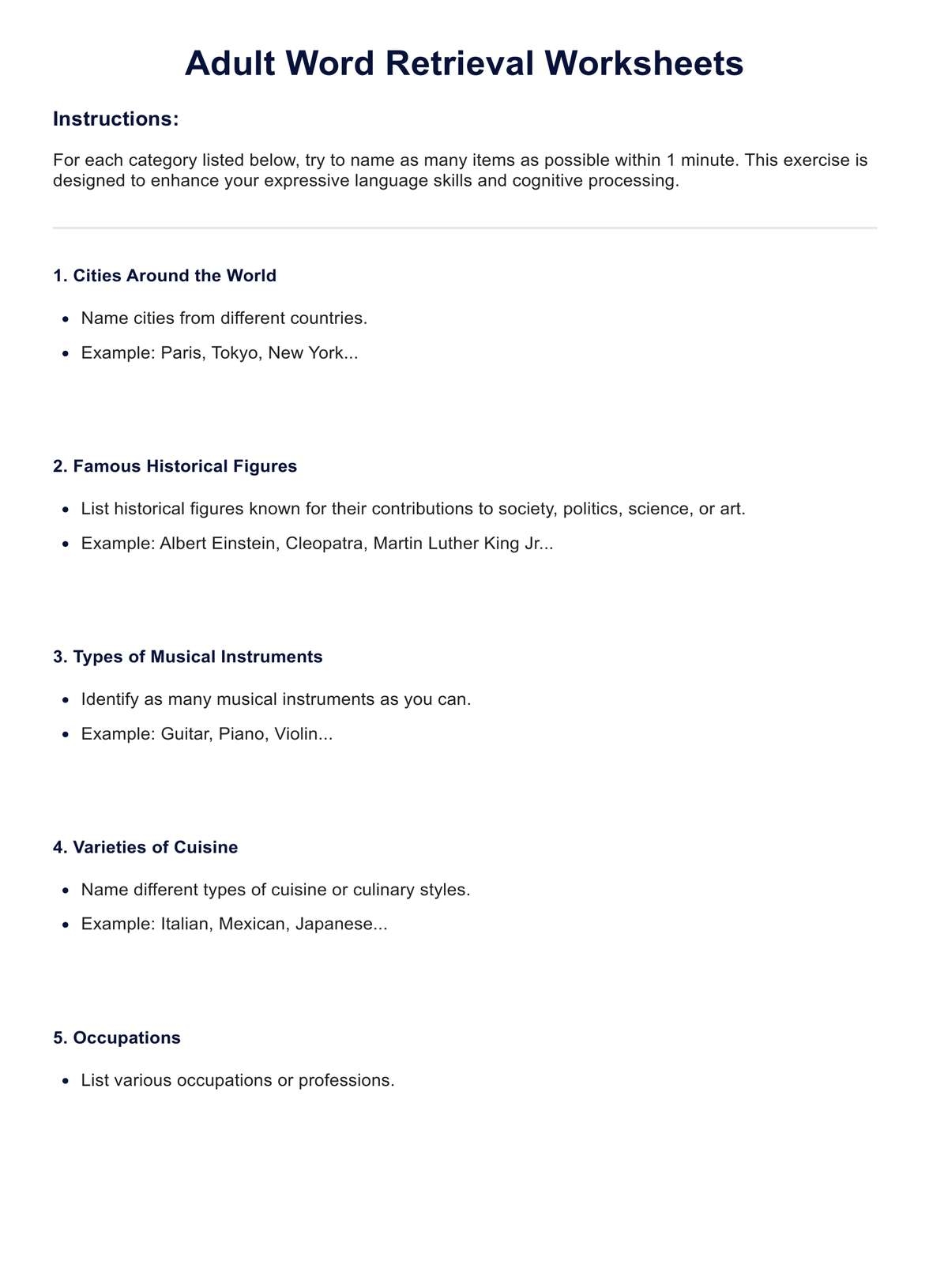 Word Retrieval Worksheet For Adults U0026 Example Free PDF Download Word Retrieval Worksheet For Adults U0026 Example Free PDF Download