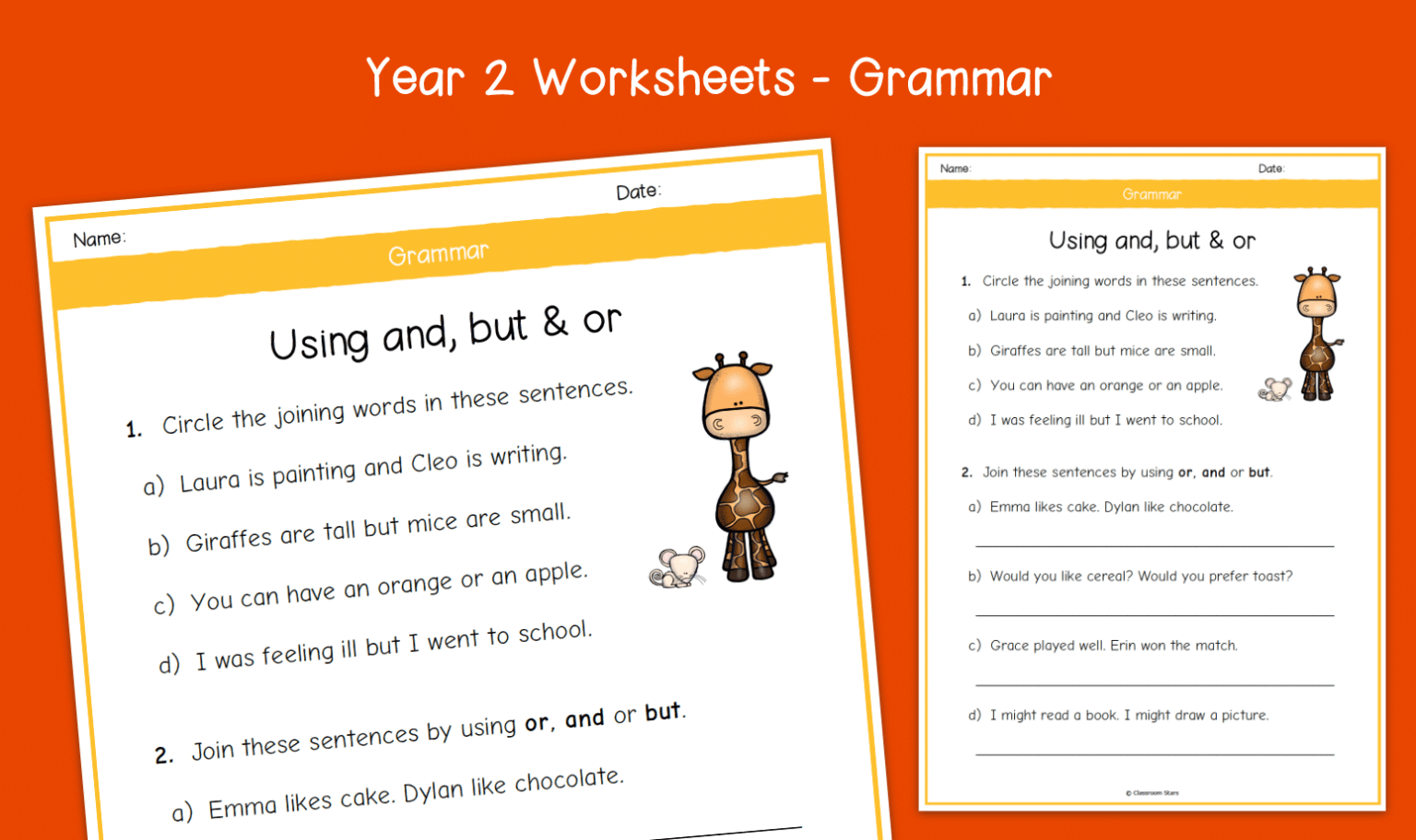 Year 2 Using and but And or Conjunctions Worksheets KS1 Grammar Primary English Year 2 Using and but And or Conjunctions Worksheets KS1 Grammar Primary English