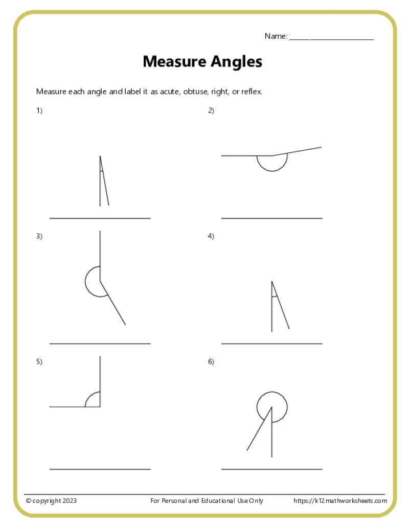 3rd Grade Lines And Angles Worksheets K12 Math Worksheets
