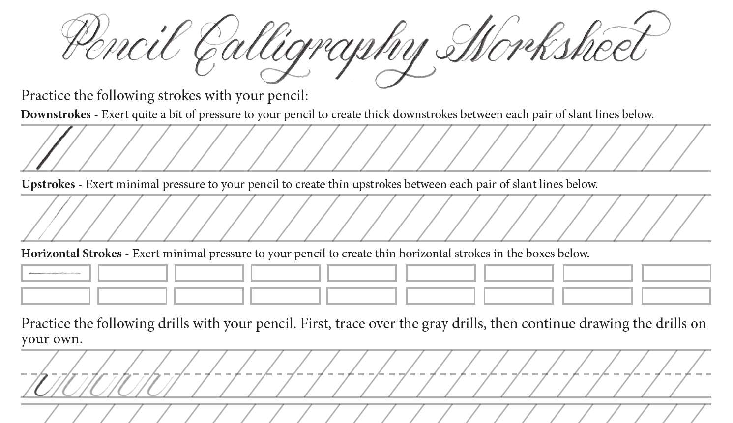 Calligraphy Worksheets Free Printable Niko G