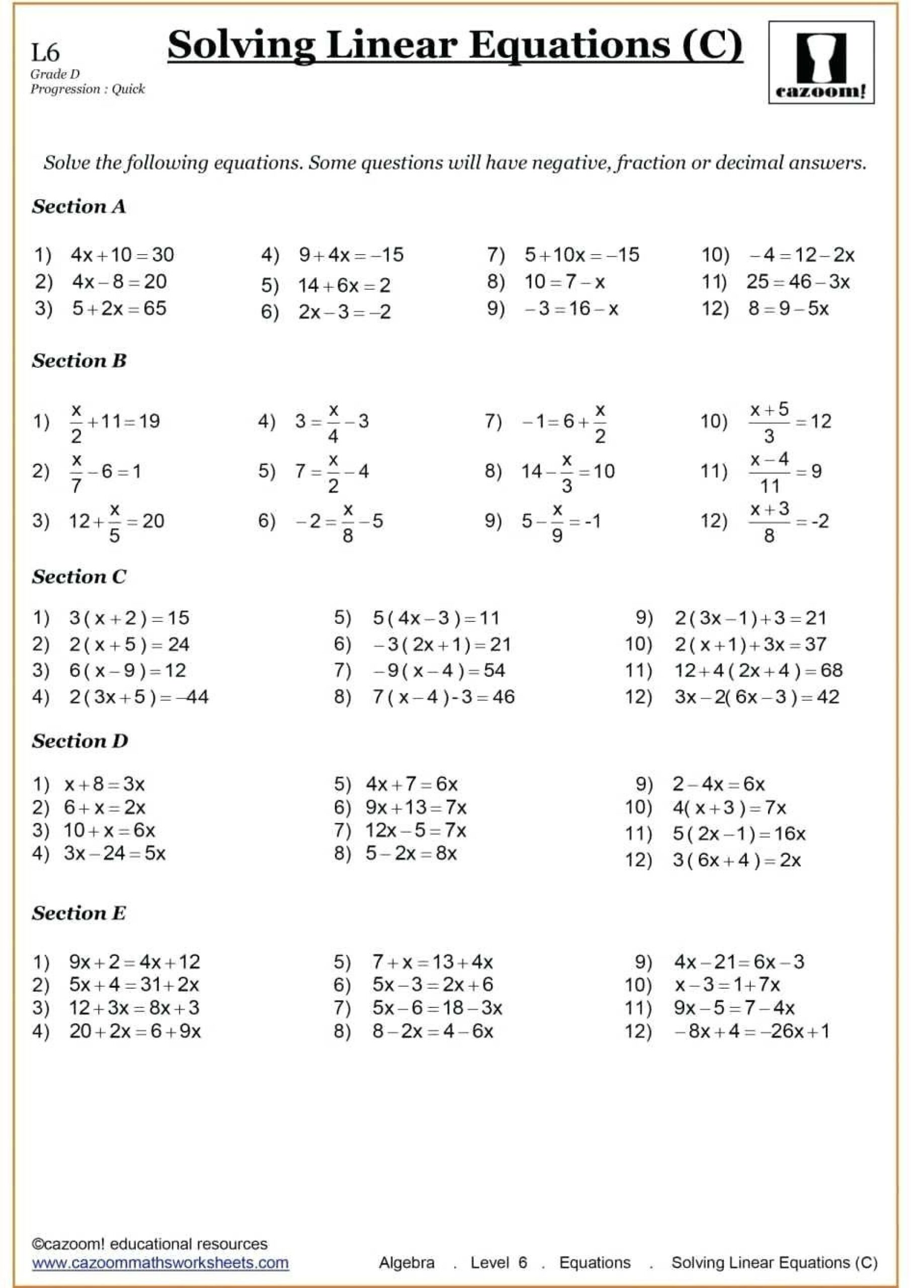 9th Grade Math Worksheets U0026 Printables Study Worksheets Library