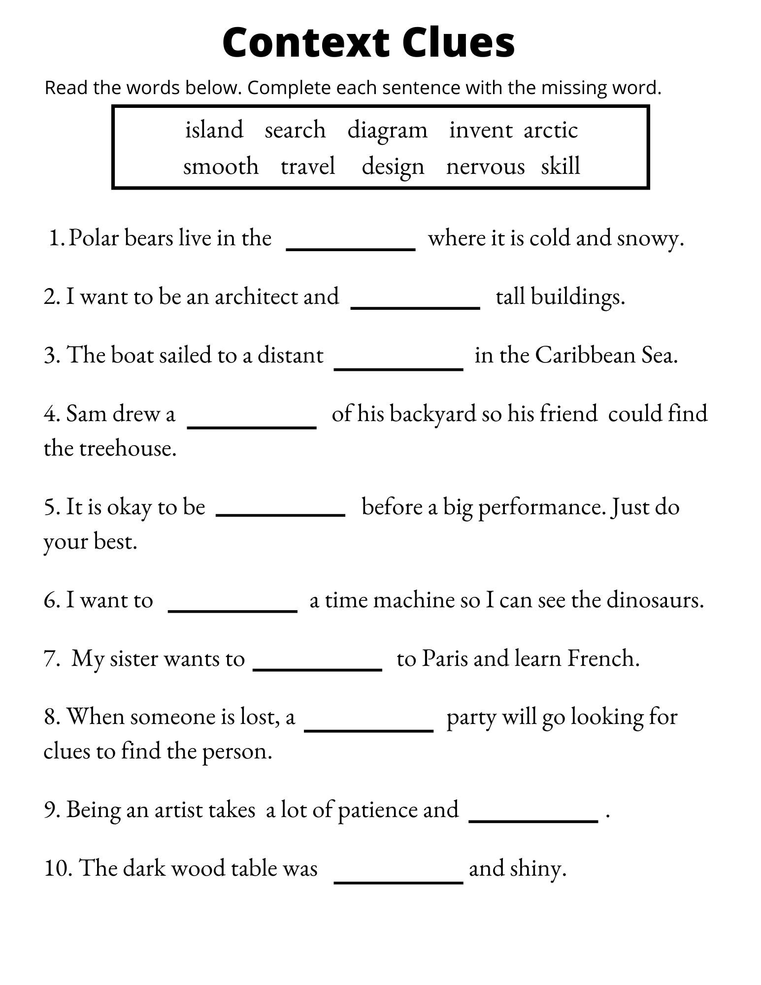 Context Clues Worksheets Vocabulary Printable 1st Through 3rd Grade Etsy Hong Kong