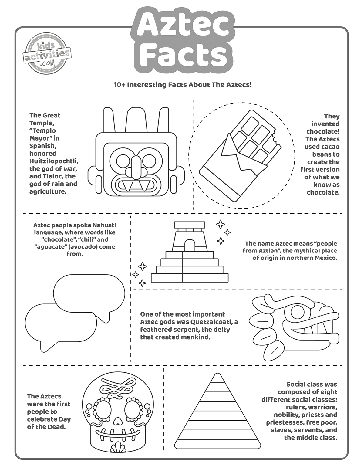 Cool Aztec Facts For Kids Print U0026 Learn Kids Activities Blog