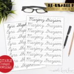 Cursive Name Writing Worksheet Editable Script Handwriting Practice Printable Letter Tracing Montessori Homeschool Language Dotted Copywork Etsy Canada