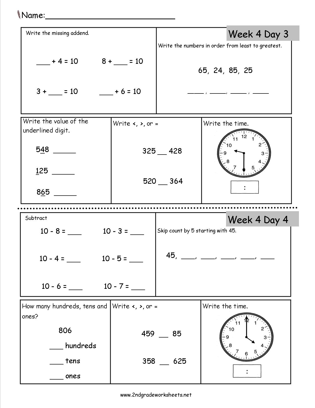 Free Fun Printable Morning Worksheets