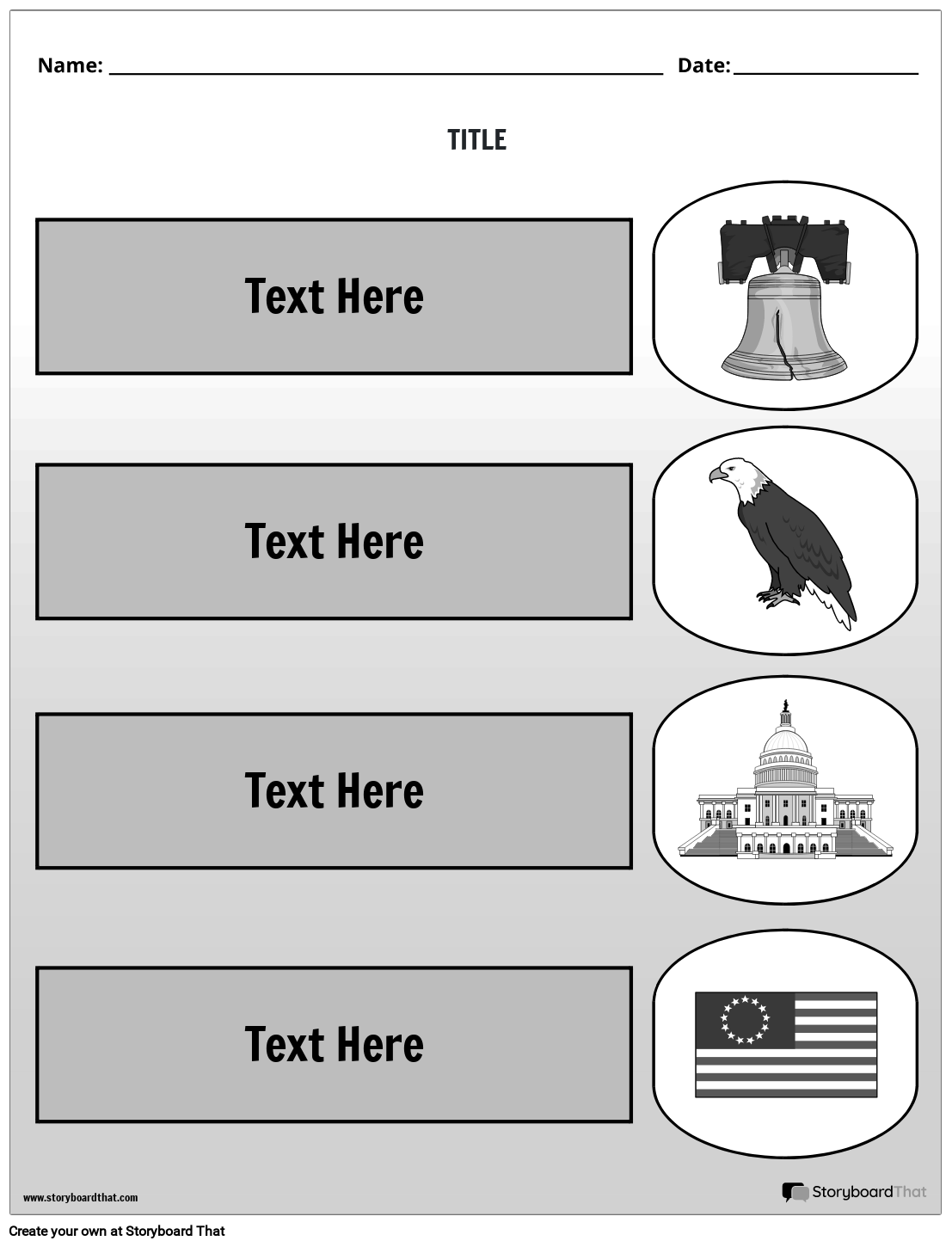 Free Printable American Symbols Worksheet