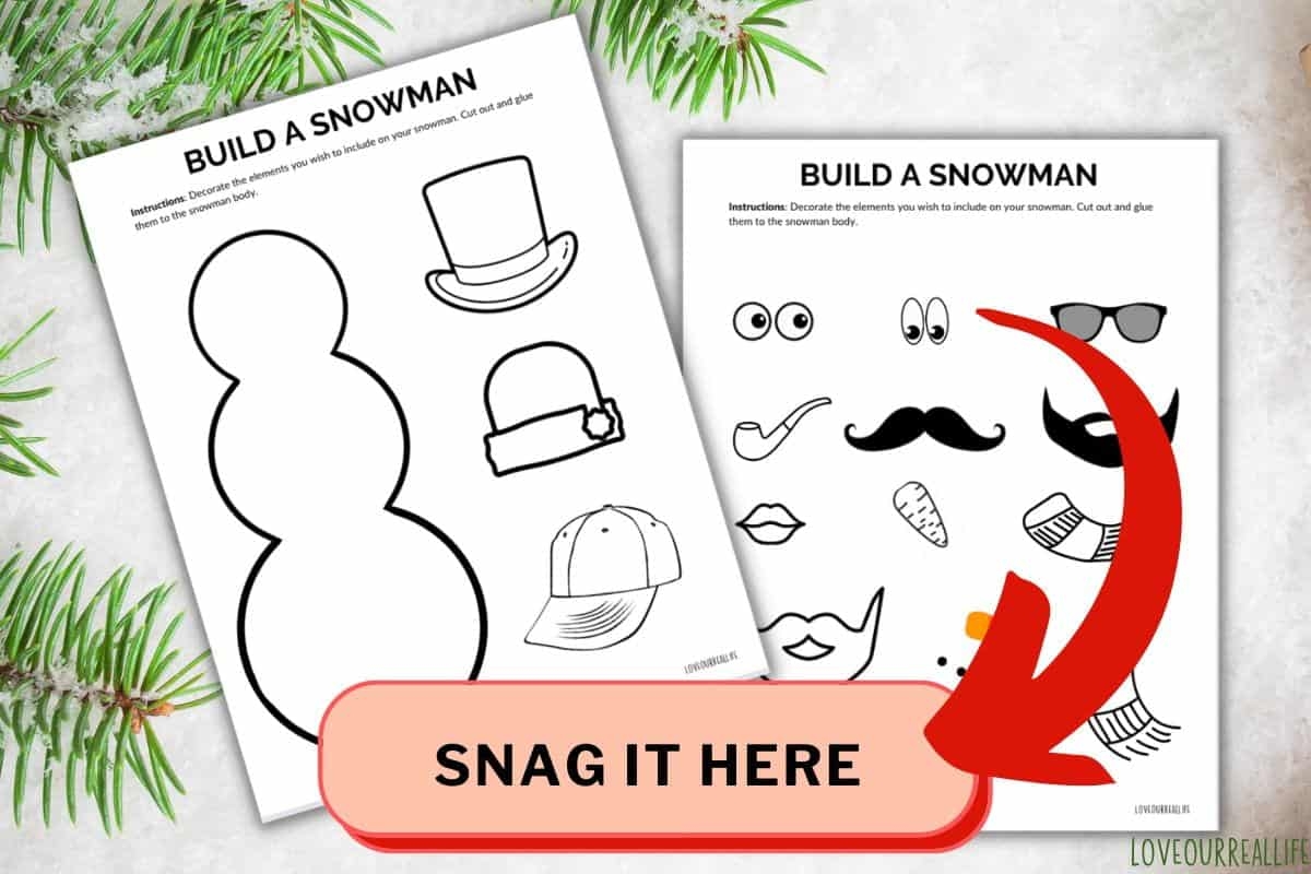 Free Printable Snowman Parts Worksheet