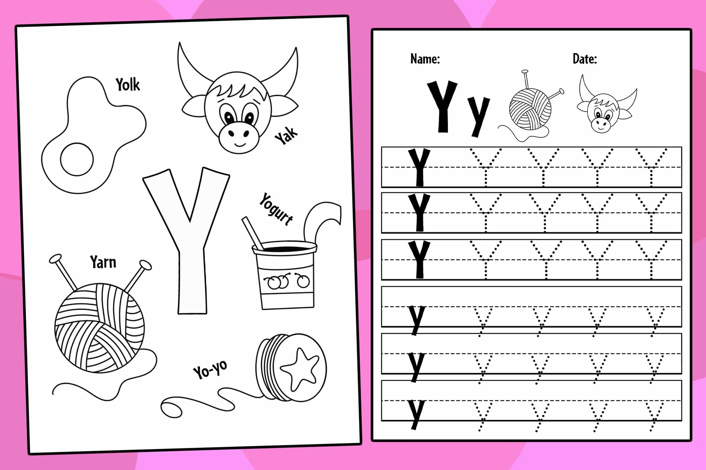FREE Letter Y Worksheets For Preschool The Hollydog Blog Worksheets Library