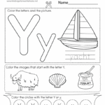 Free Printable Letter Y Coloring Worksheet