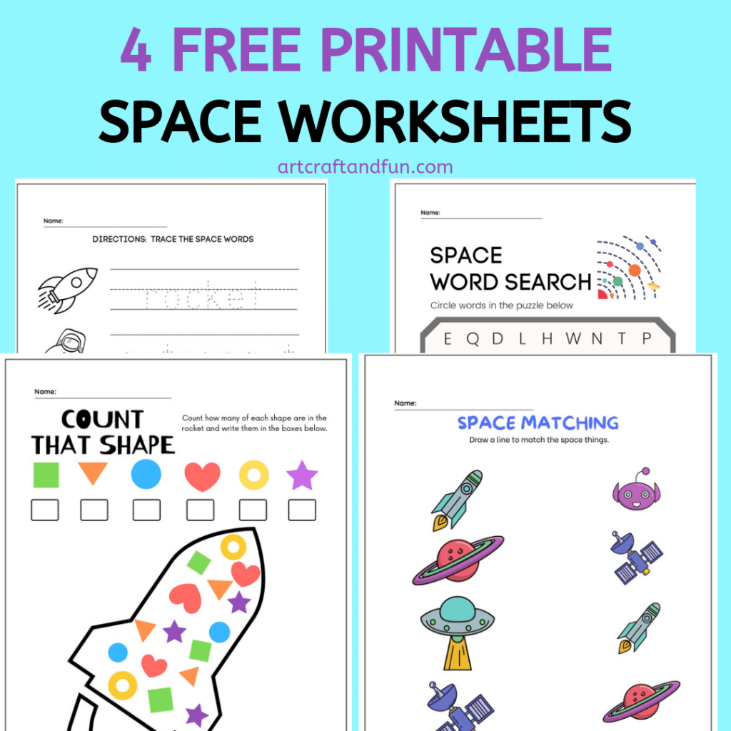 Free Printable Space Worksheets Pack For Kids 