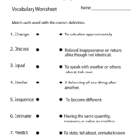 Free Printable Vocabulary Building Worksheet