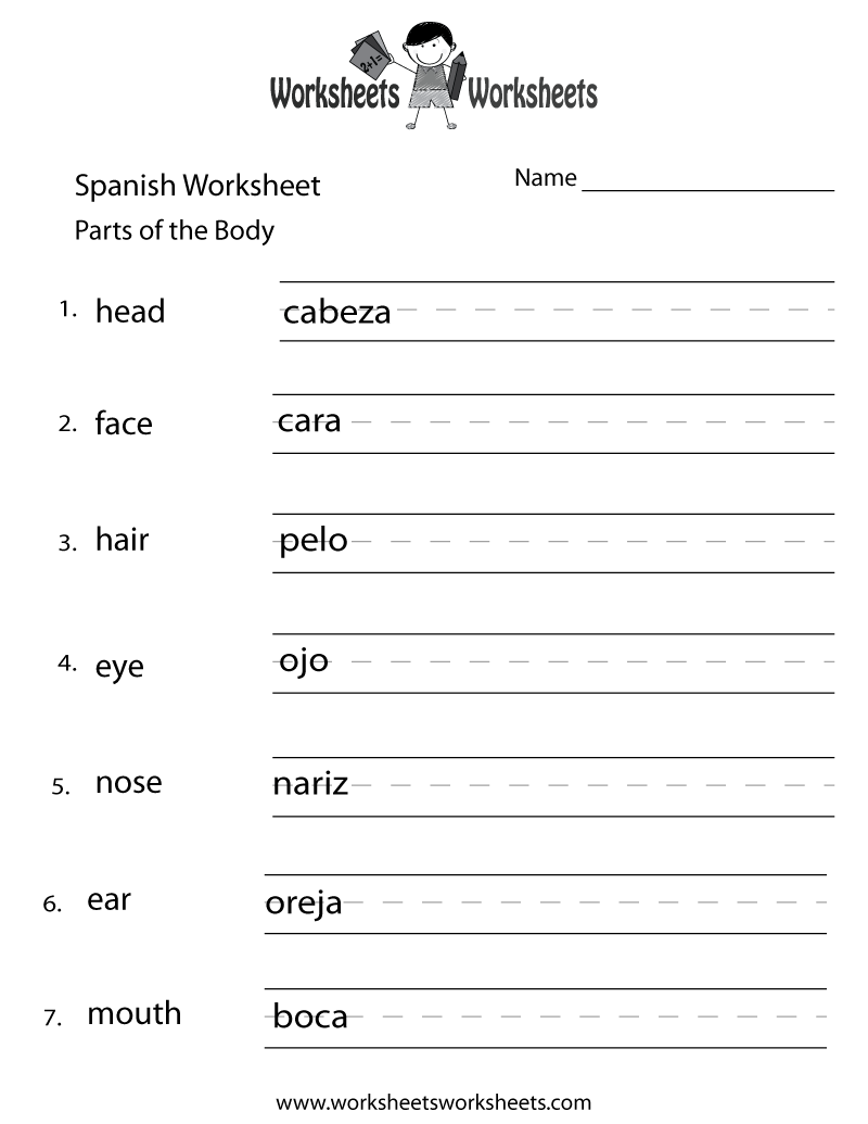 Free Spanish Worksheets Learn And Practice Spanish With Our Printable Exercises
