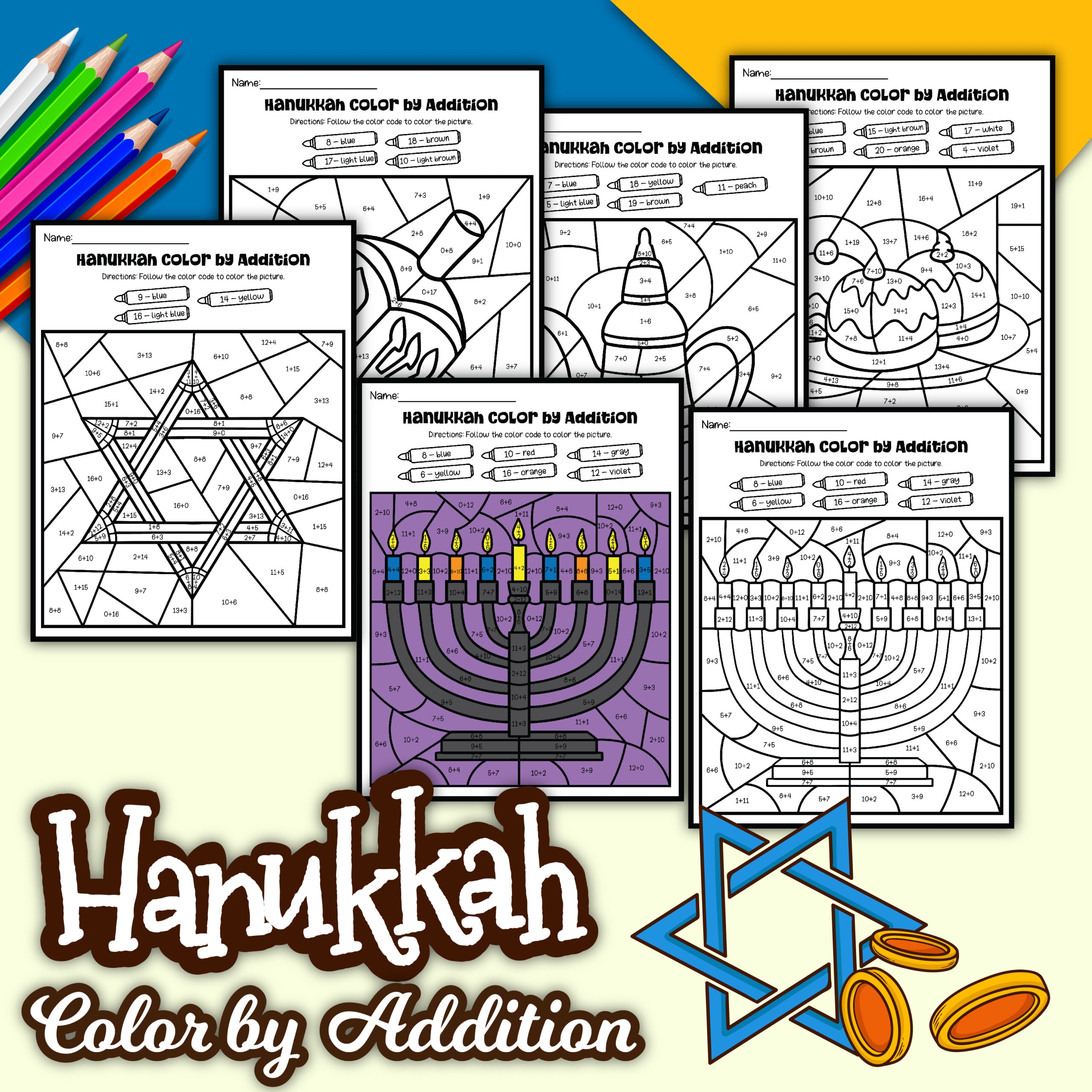 Hanukkah Color By Number Little Bins For Little Hands