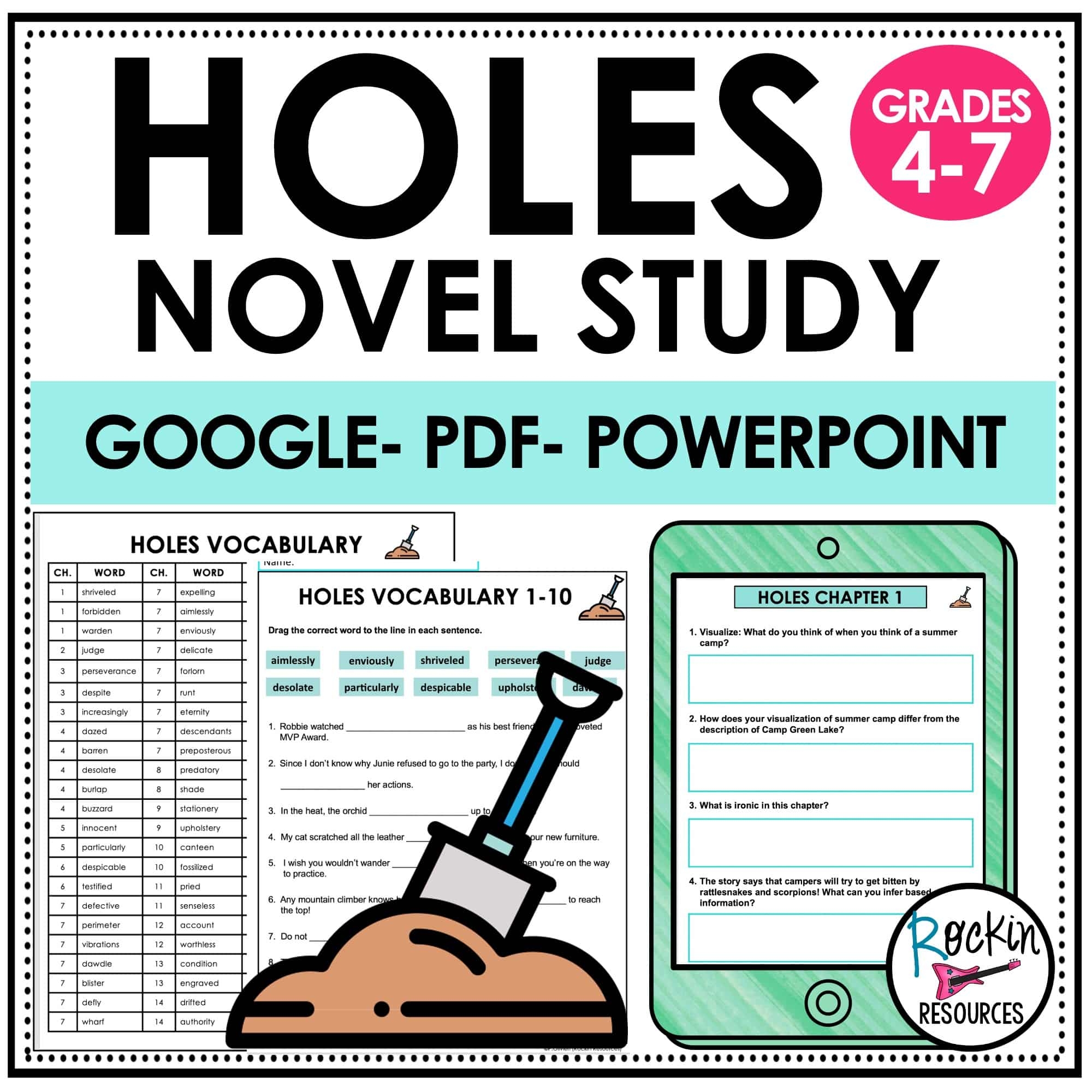 HOLES NOVEL STUDY HOLES NOVEL UNIT HOLES CHAPTER QUESTIONS