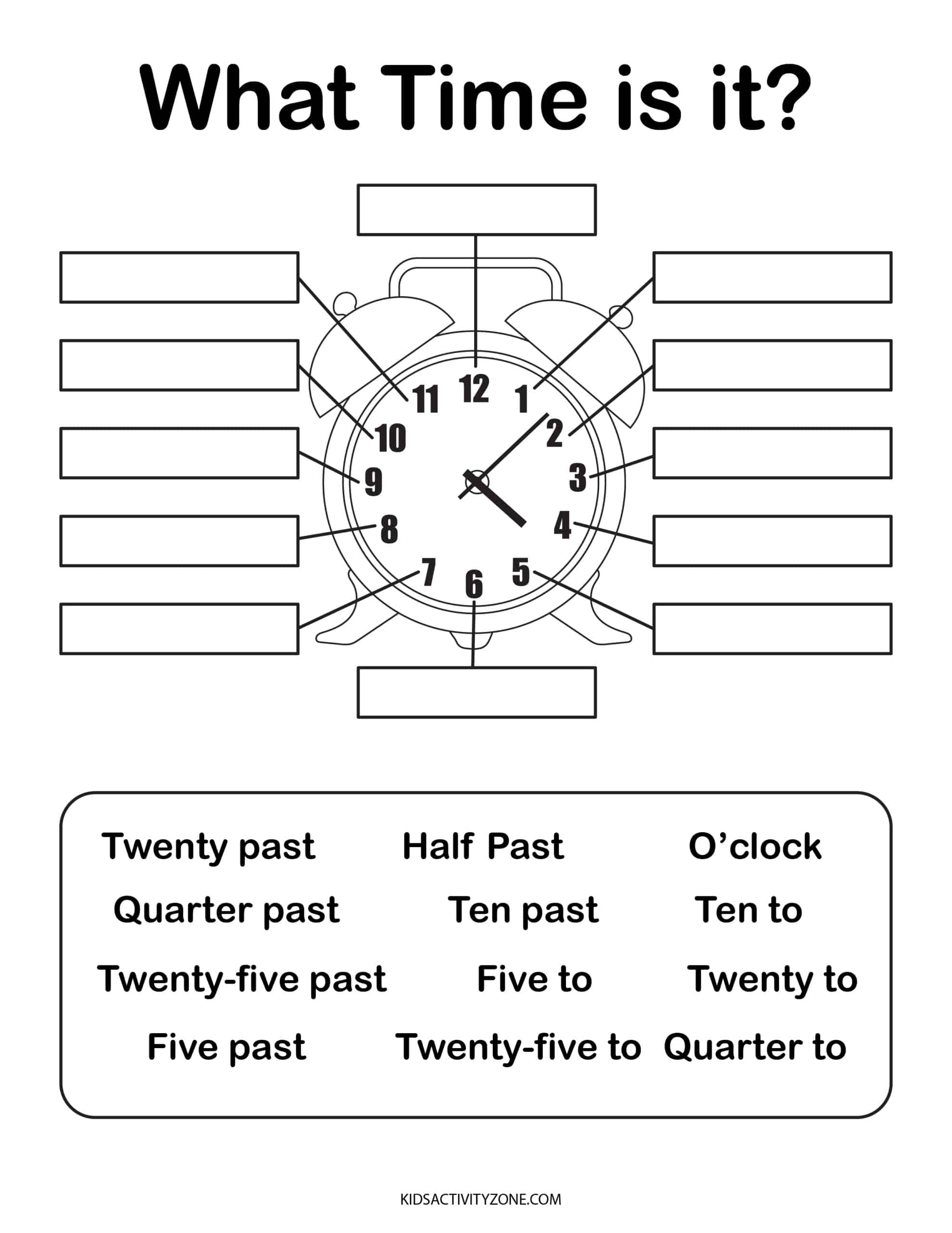 Template Free Printable Blank Clock Worksheets