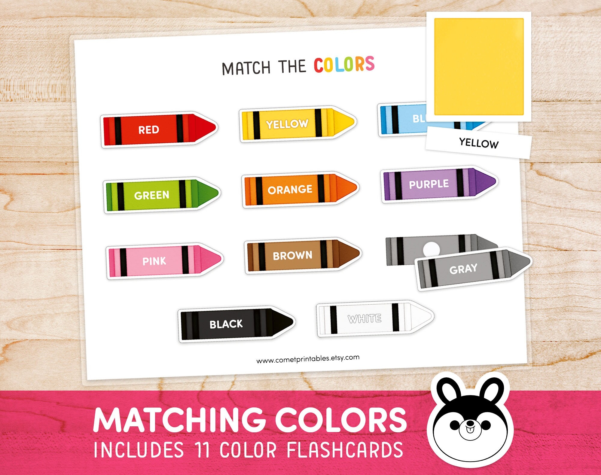 Learning Colors Preschool Printables Color Worksheet Color Matching Printable Matching Colors Activities Toddler Learning Binder Etsy